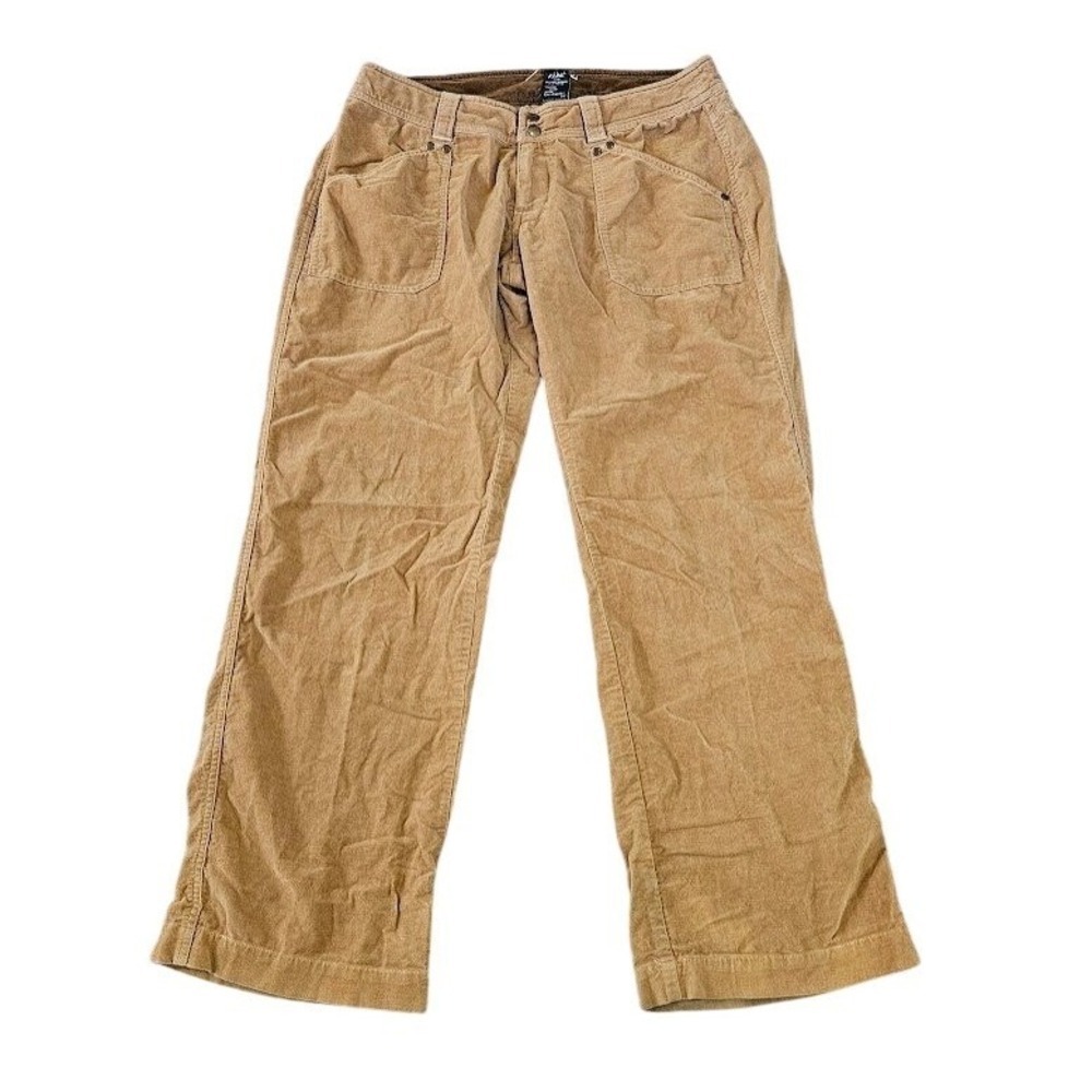 Kuhl Corduroy Pants Women Size 8 Tan Wide Leg Stretch Outdoor Trousers
